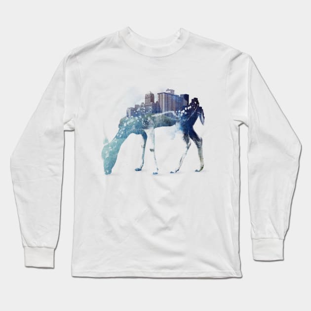 City Deer Long Sleeve T-Shirt by astronaut